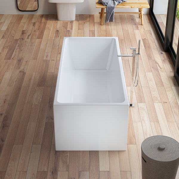Baignoire îlot rectangulaire blanche 170 cm Arko / Freestanding rectangular white bathtub 170 cm Arko / Bañera exenta rectangular blanca 170 cm Arko / Vasca freestanding rettangolare bianca 170 cm Arko / Vrijstaand bad rechthoekig wit 170 cm Arko