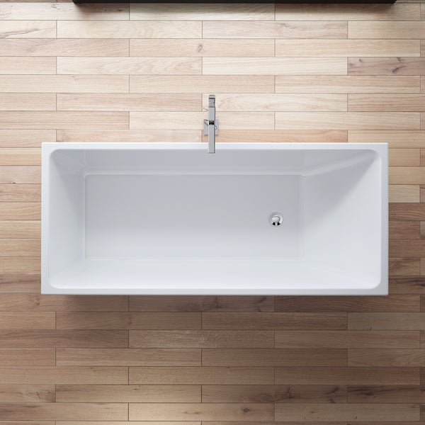Baignoire îlot rectangulaire blanche 170 cm Arko / Freestanding rectangular white bathtub 170 cm Arko / Bañera exenta rectangular blanca 170 cm Arko / Vasca freestanding rettangolare bianca 170 cm Arko / Vrijstaand bad rechthoekig wit 170 cm Arko