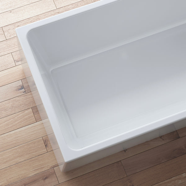 Baignoire îlot rectangulaire blanche 170 cm Arko / Freestanding rectangular white bathtub 170 cm Arko / Bañera exenta rectangular blanca 170 cm Arko / Vasca freestanding rettangolare bianca 170 cm Arko / Vrijstaand bad rechthoekig wit 170 cm Arko