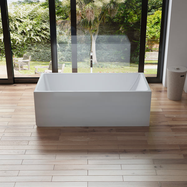 Baignoire îlot rectangulaire blanche 170 cm Arko / Freestanding rectangular white bathtub 170 cm Arko / Bañera exenta rectangular blanca 170 cm Arko / Vasca freestanding rettangolare bianca 170 cm Arko / Vrijstaand bad rechthoekig wit 170 cm Arko