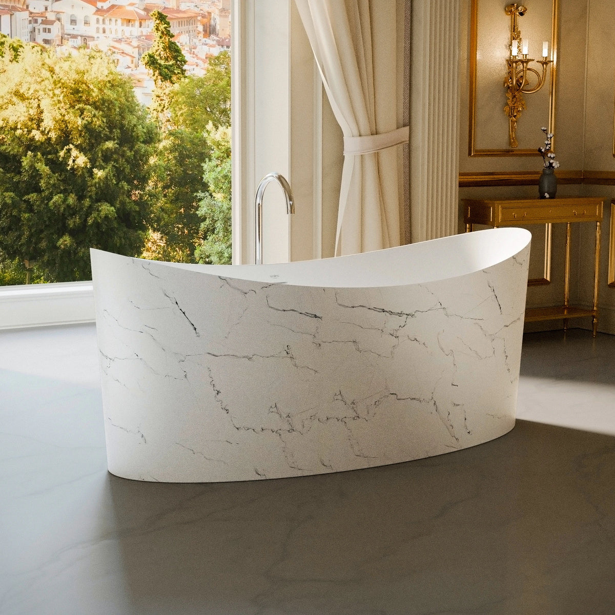 Baignoire Bacio di Luna 170 blanche - vue de côté proche