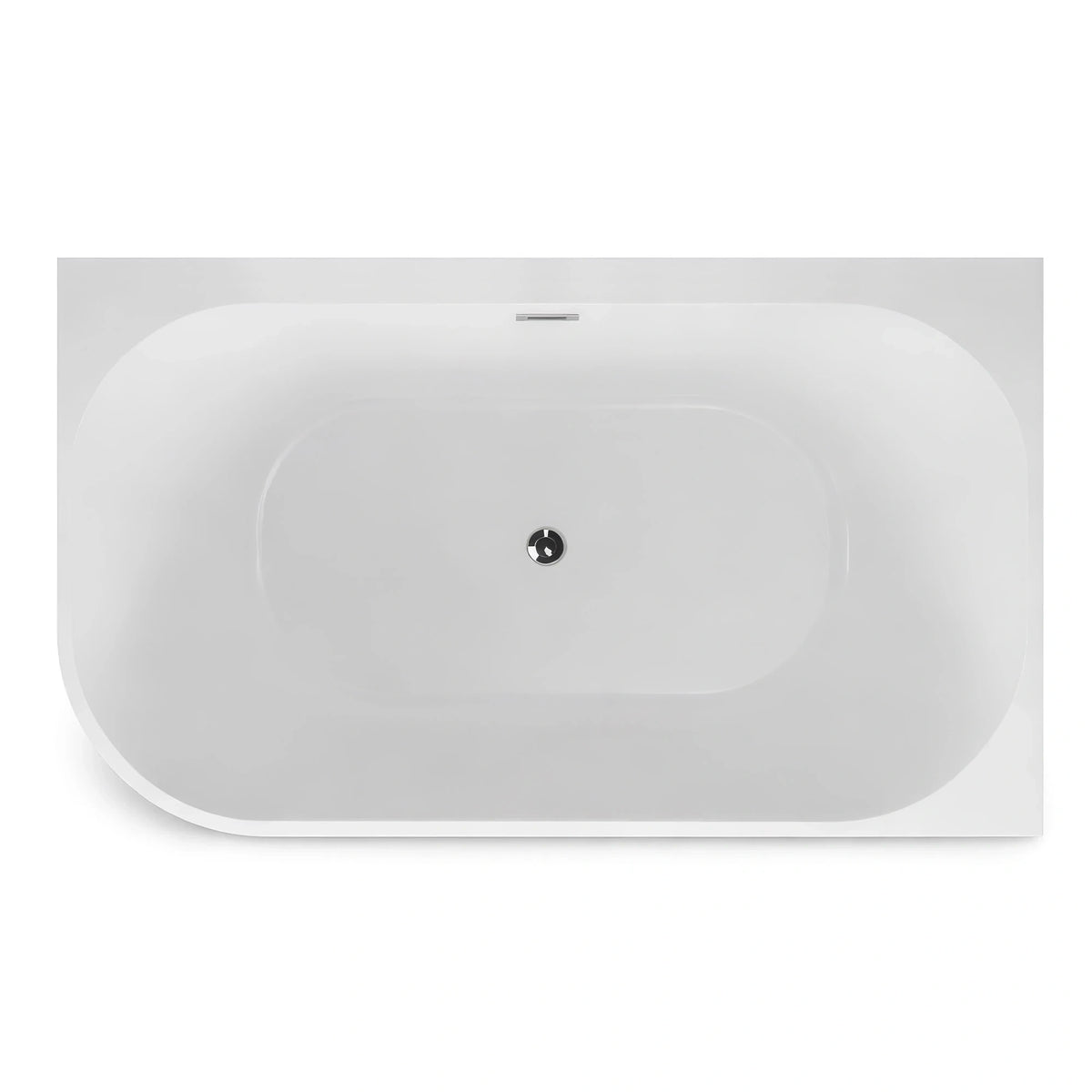 Vue intérieure de la baignoire Capri duo 170 droite blanche avec bonde pop-up