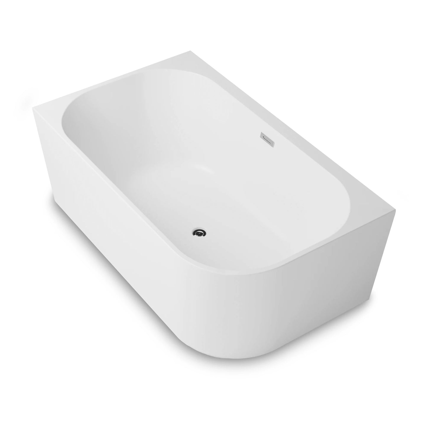 Baignoire semi-îlot murale d’angle Capri 170 cm blanche Spalina version gauche – vue produit