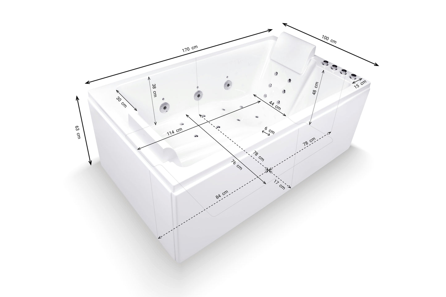 Baignoire Balnéo double CETANA DUO Wave reconditionnée