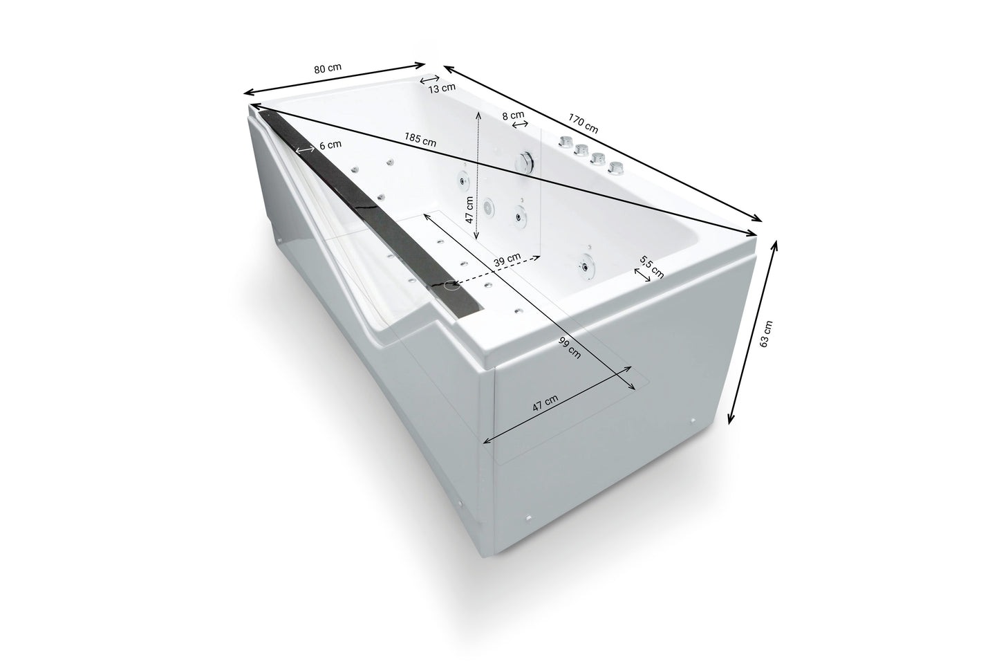 Baignoire Balnéo hublot INDRA Wave reconditionnée