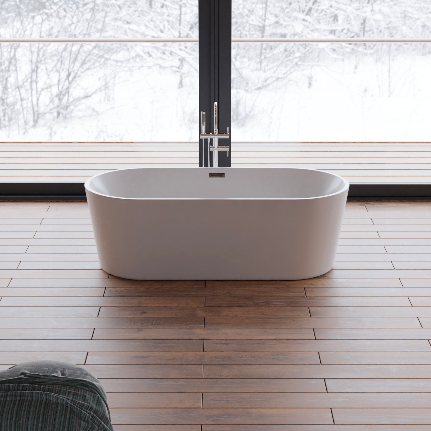 Baignoire îlot ovale blanche 170 cm Jade / Oval freestanding white bathtub 170 cm Jade / Bañera exenta oval blanca 170 cm Jade / Vasca freestanding ovale bianca 170 cm Jade / Ovale vrijstaand bad wit 170 cm Jade
