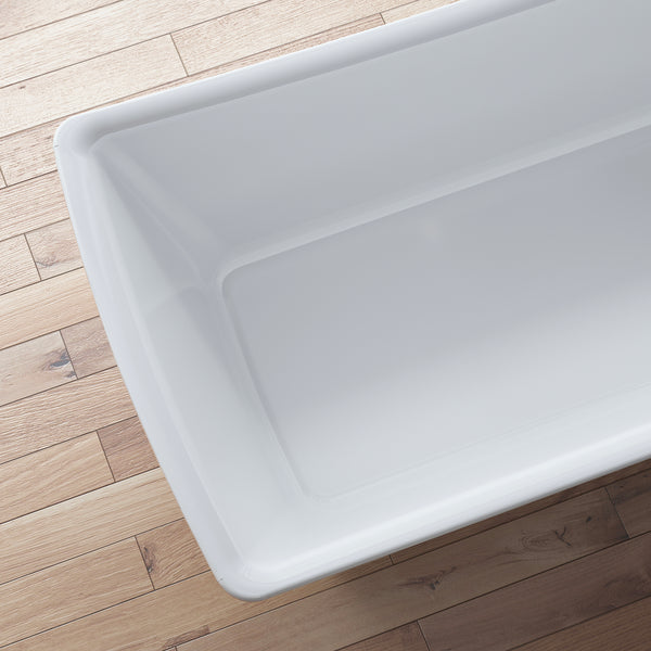 Baignoire îlot rectangulaire blanche 170 cm Kira / Rectangular freestanding white bathtub 170 cm Kira / Bañera exenta rectangular blanco 170 cm Kira / Vasca freestanding rettangolare bianco Kira / Vrijstaand rechthoekig bad wit 170 cm Kira