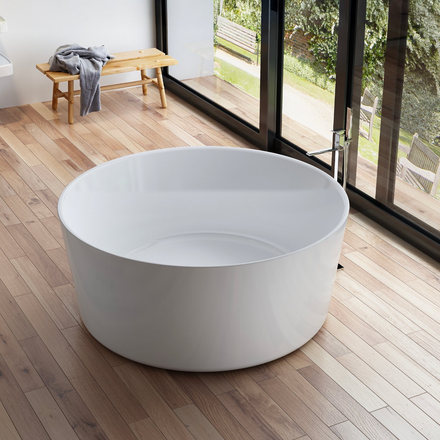 Baignoire îlot ronde blanche Loom / Round freestanding white bath Loom / Bañera exenta redonda blanco Loom / Vasca freestanding ovale bianco Loom / Vrijstaand rond bad wit Loom