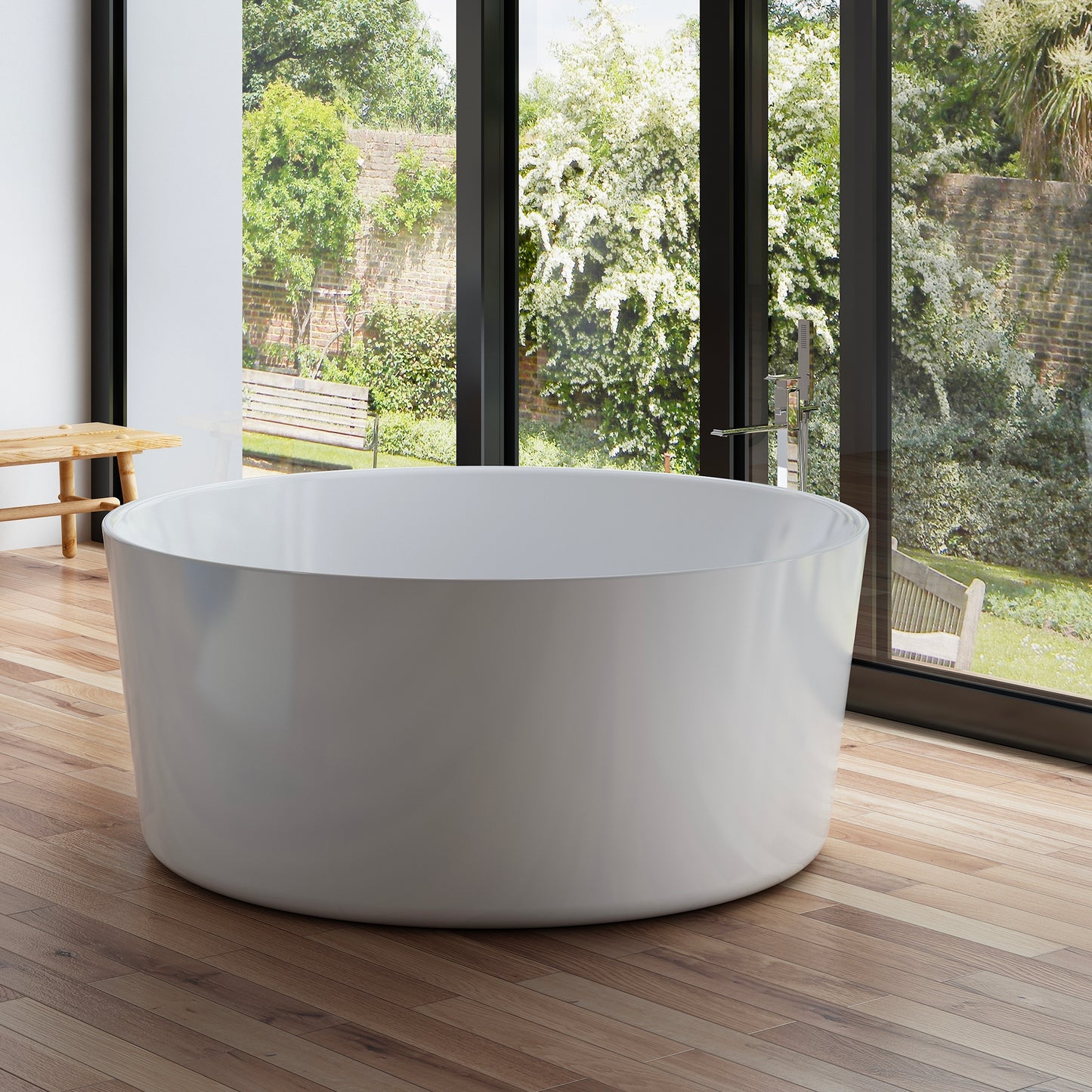 Baignoire îlot ronde blanche Loom / Round freestanding white bath Loom / Bañera exenta redonda blanco Loom / Vasca freestanding ovale bianco Loom / Vrijstaand rond bad wit Loom