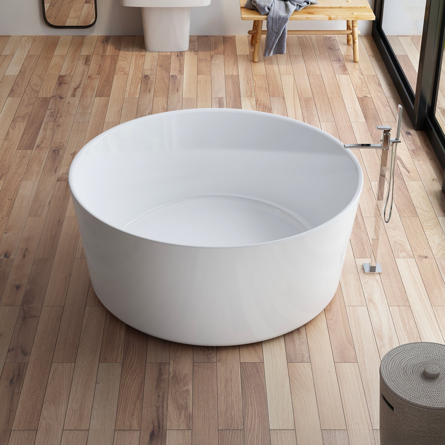 Baignoire îlot ronde blanche Loom / Round freestanding white bath Loom / Bañera exenta redonda blanco Loom / Vasca freestanding ovale bianco Loom / Vrijstaand rond bad wit Loom