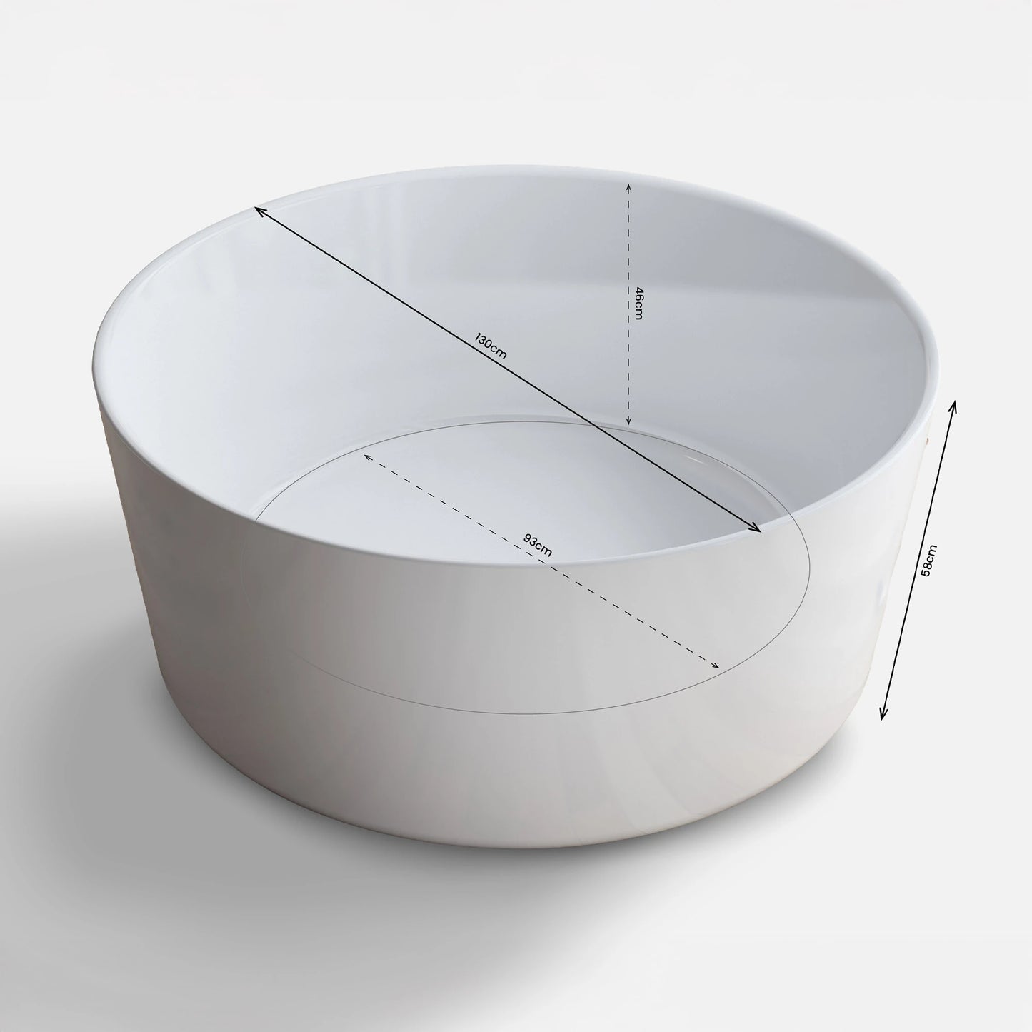 Baignoire îlot ronde Loom blanche Spalina – vue produit