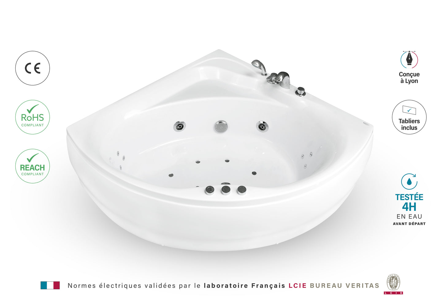 Baignoire Balnéo classique MALDIVES Jets reconditionnée