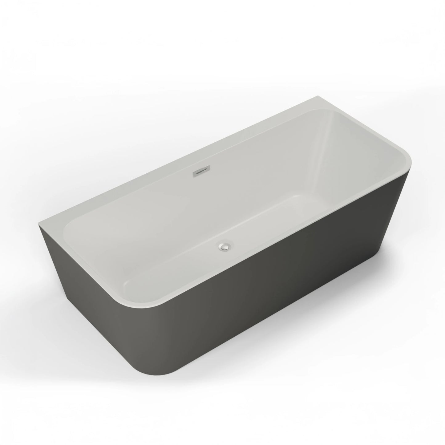 Baignoire semi-îlot murale rectangulaire Mint grise Spalina – vue produit