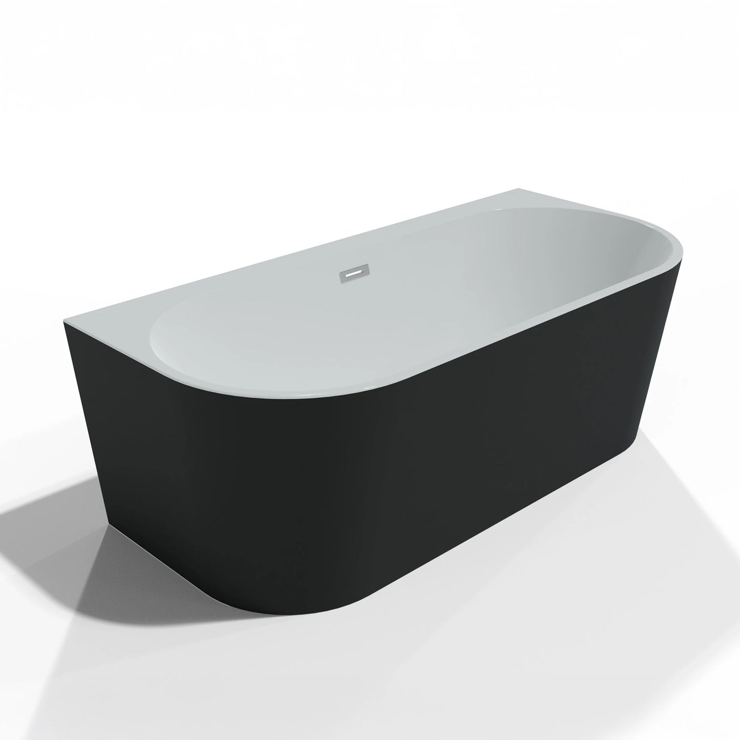 Baignoire semi-îlot murale Naos noire Spalina – vue produit