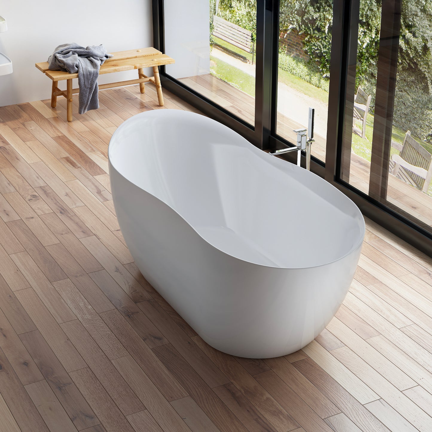 Baignoire îlot ovale blanche 172 cm Rivage / Oval freestanding white bathtub 172 cm Rivage / Bañera exenta oval blanca 172 cm Rivage / Vasca freestanding ovale bianca 172 cm Rivage / Ovale vrijstaand bad wit 172 cm Rivage