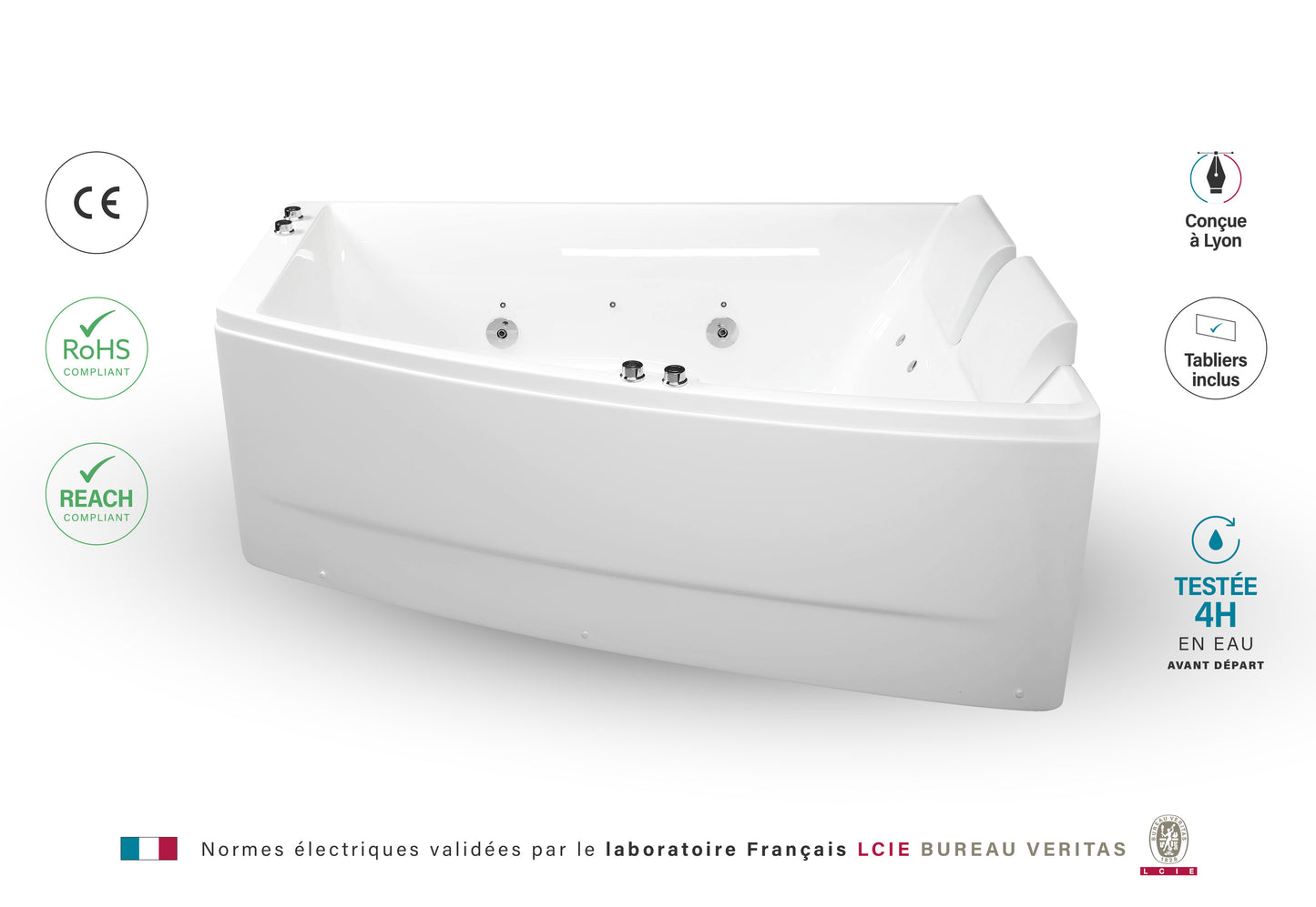 Baignoire Balnéo double SANGHA DUO Wave droite reconditionnée