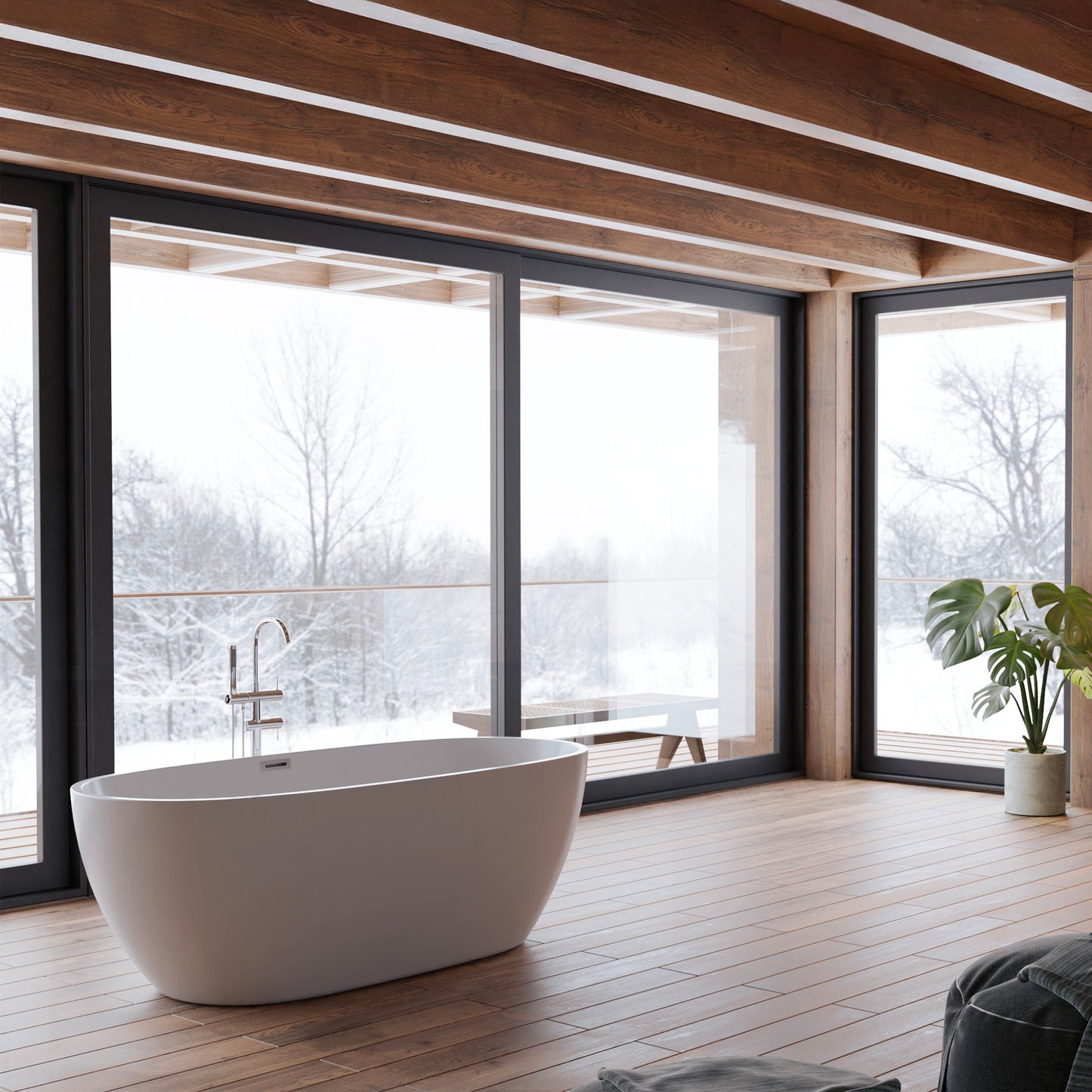 Baignoire îlot ovale Samba 170 cm blanche Spalina – vue produit