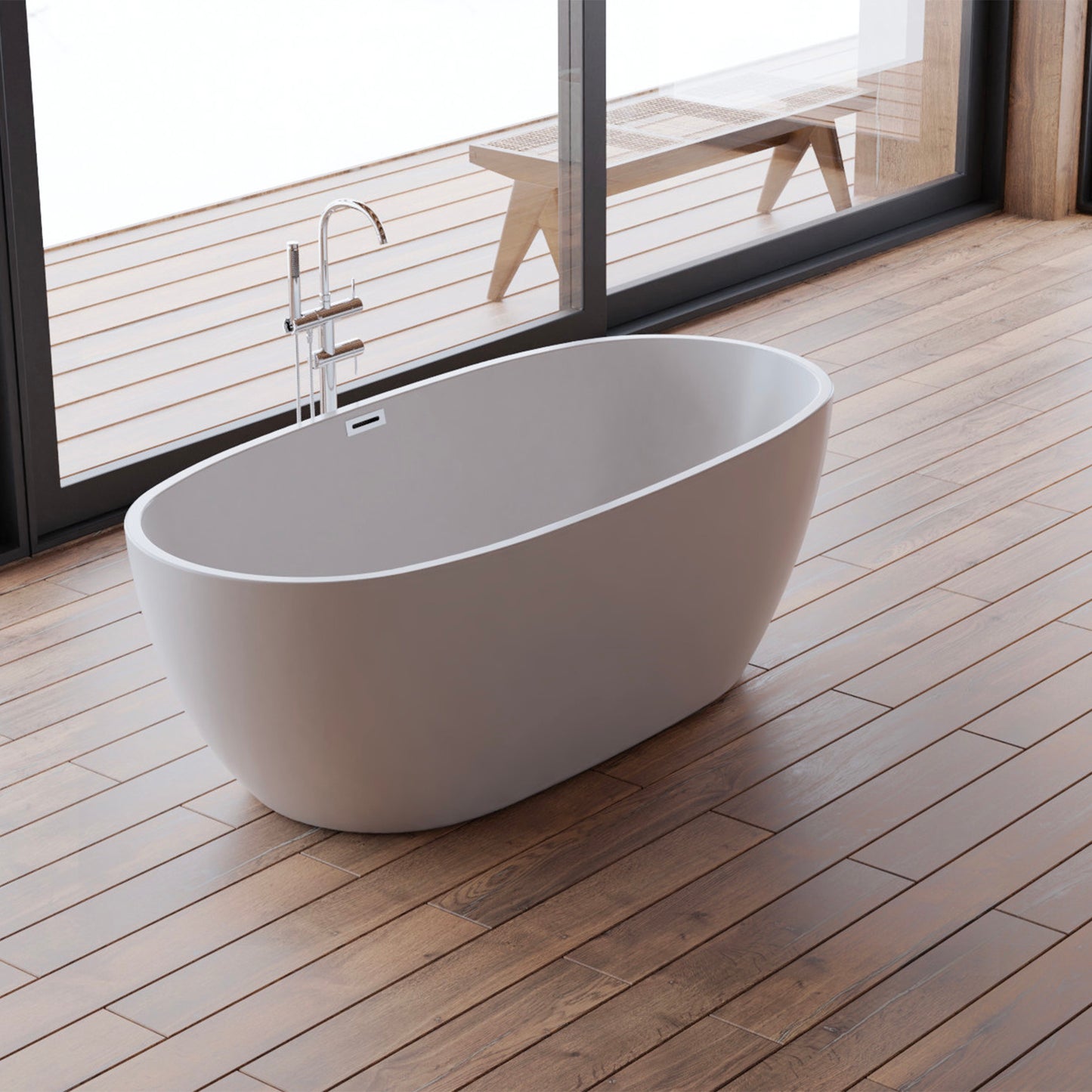 Baignoire îlot ovale Samba 170 cm blanche Spalina – vue produit