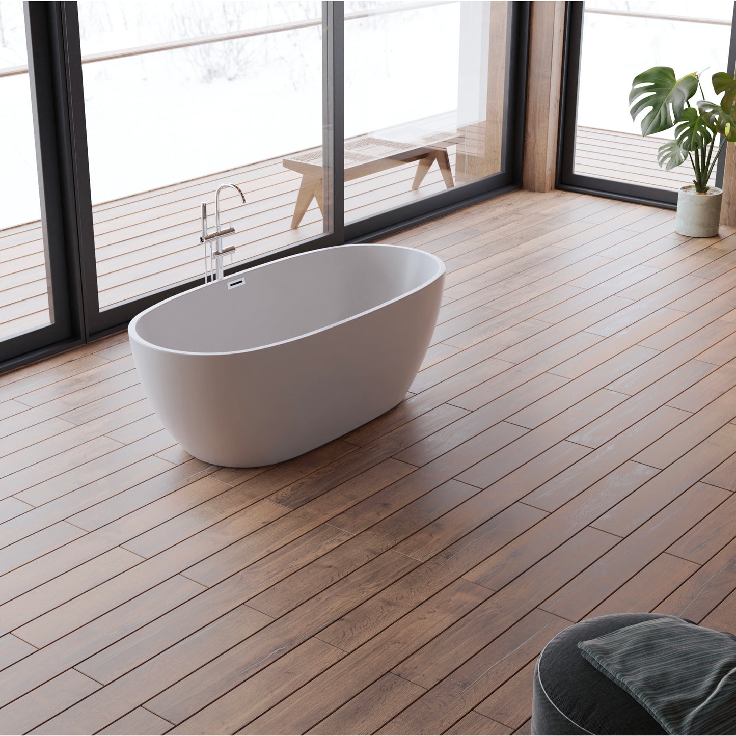 Baignoire îlot ovale Samba 170 cm blanche Spalina – vue produit