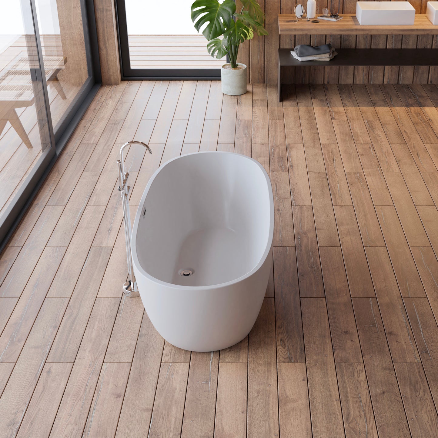 Baignoire îlot ovale Samba 170 cm blanche Spalina – vue produit