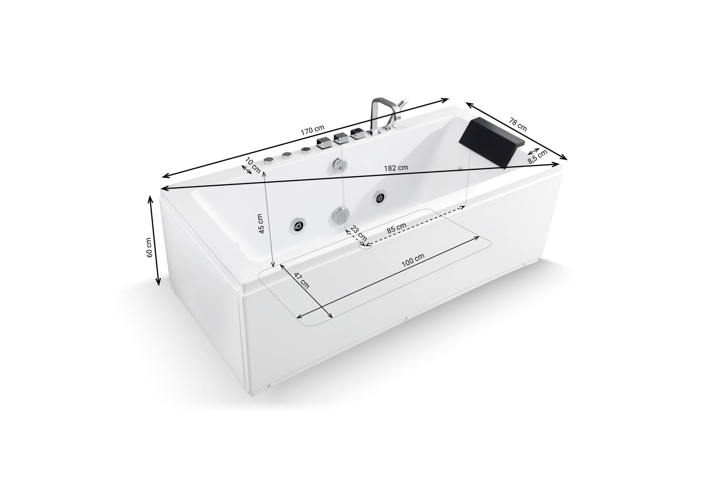 Baignoire Balnéo classique SIKINOS WHITE Jets reconditionnée