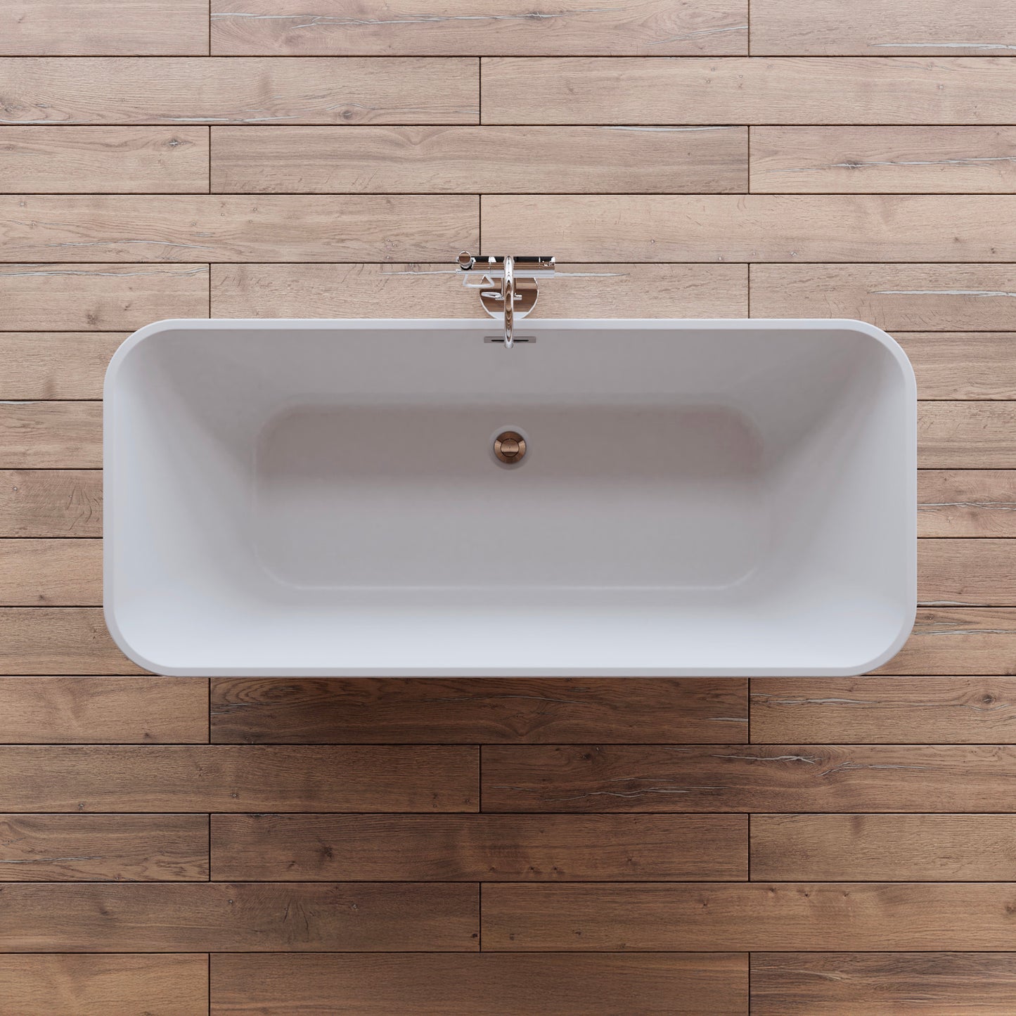 Baignoire îlot rectangulaire blanche 170 cm Stellar / Rectangular freestanding white bathtub 170 cm Stellar / Bañera exenta rectangular blanco 170 cm Stellar / Vasca freestanding rettangolare bianco Stellar / Vrijstaand rechthoekig bad wit 170 cm Stellar