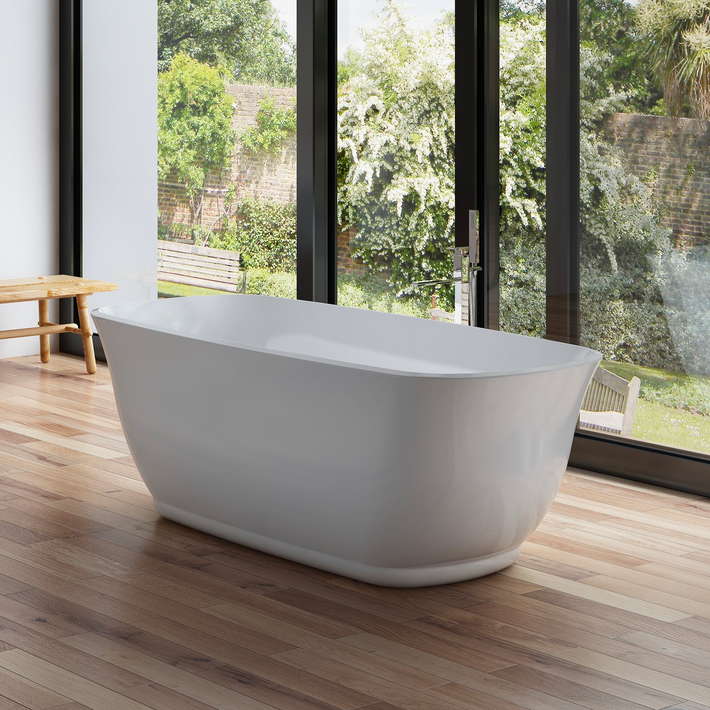 Baignoire îlot ovale blanche 170 cm Tialys / Oval freestanding white bathtub 170 cm Tialys / Bañera exenta oval blanca 170 cm Tialys / Vasca freestanding ovale bianca 170 cm Tialys / Ovale vrijstaand bad wit 170 cm Tialys