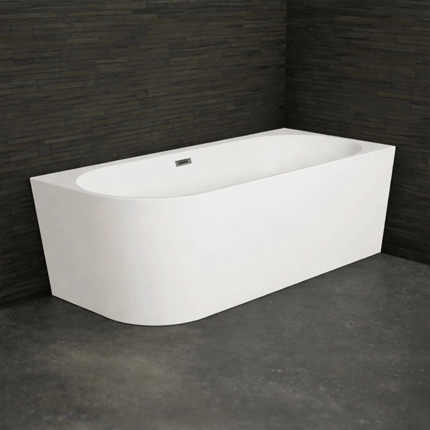 Baignoire semi-îlot murale d’angle Capri 160 cm blanche Spalina version droite – vue produit