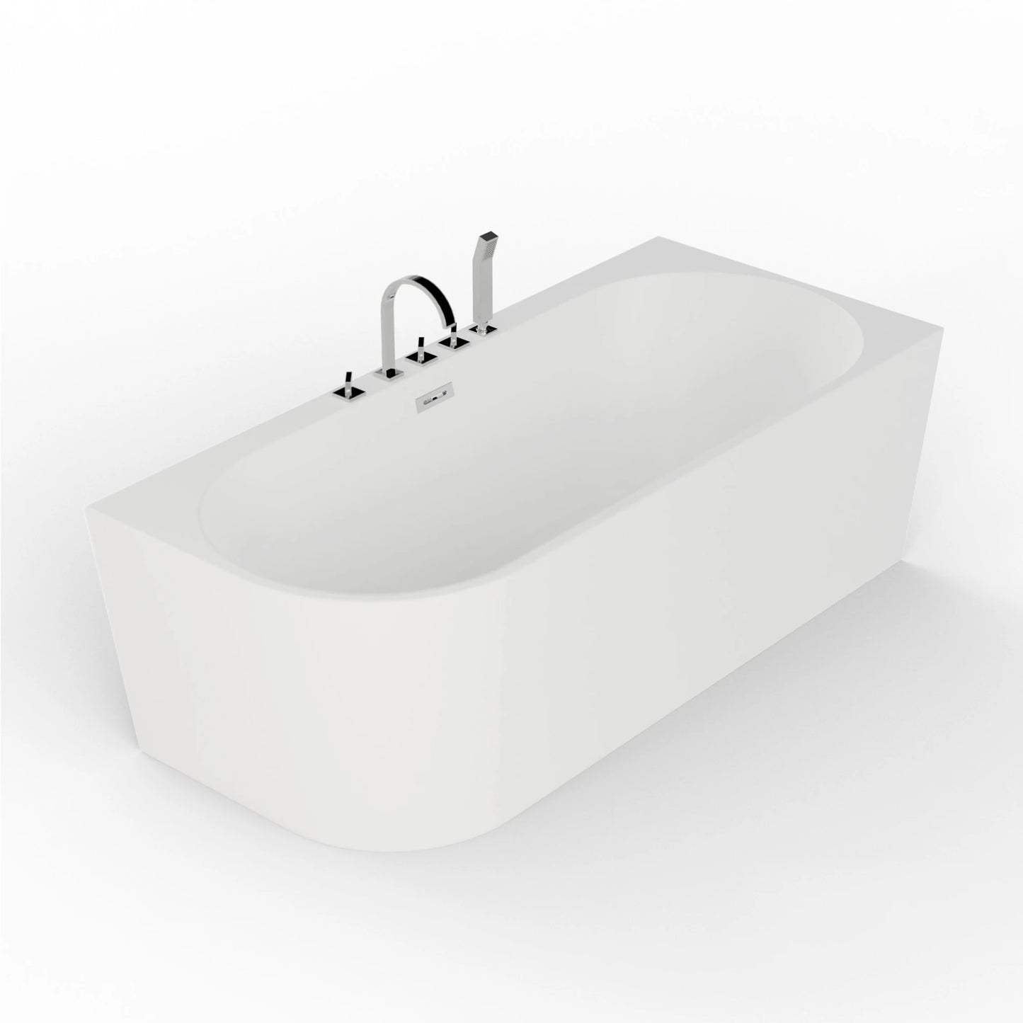 Capri 170 droite blanche + robinetterie chromée