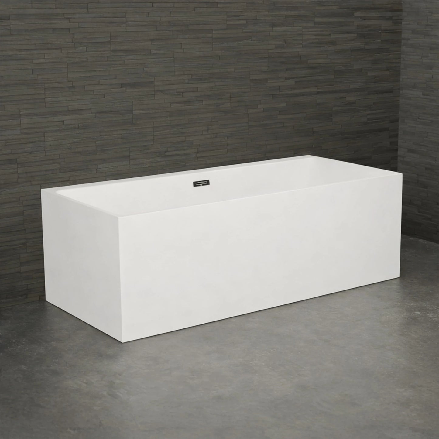 Baignoire semi-îlot rectangulaire Cobalt blanche Spalina – vue produit