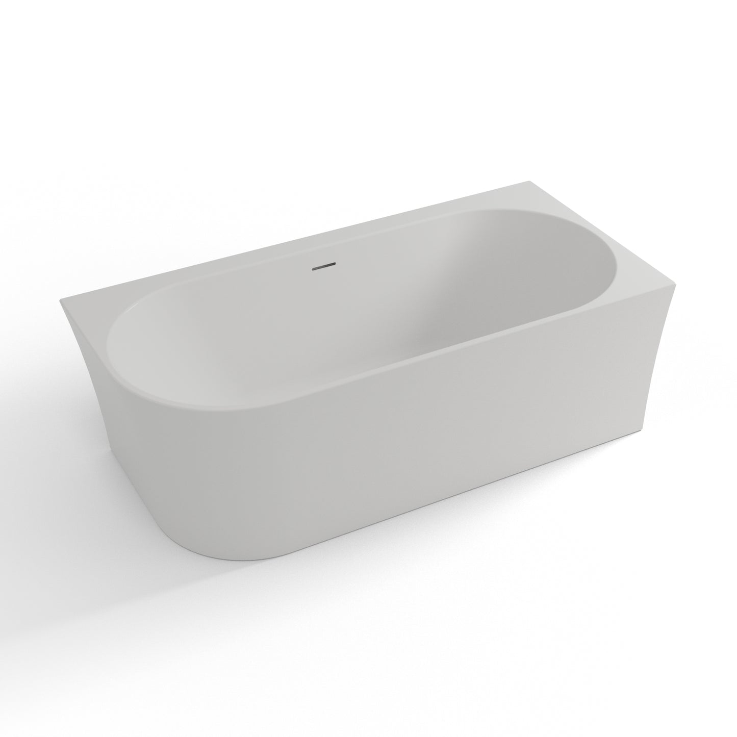 Baignoire semi-îlot murale d’angle Cosmic 160 cm blanche Spalina version droite – vue produit