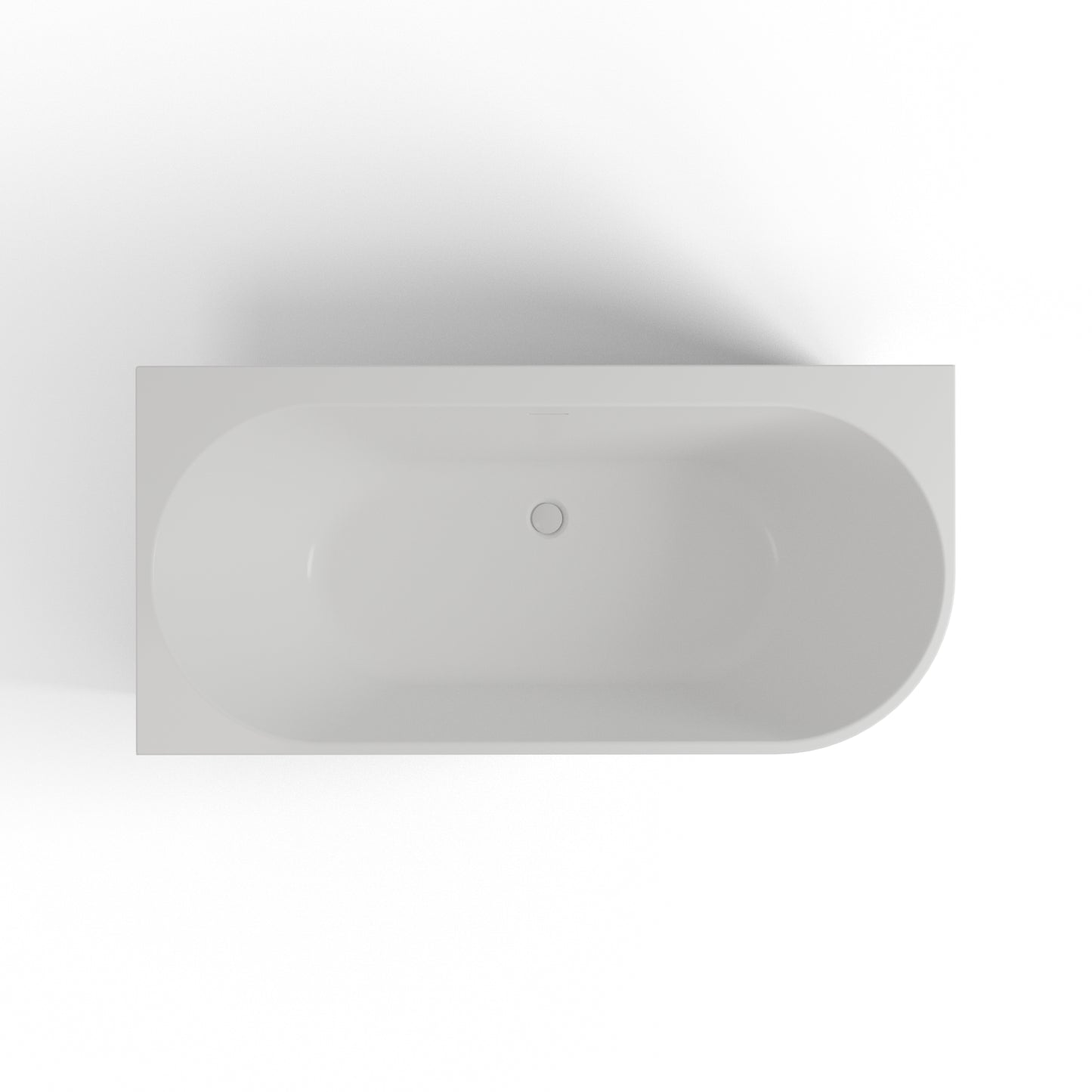 Baignoire semi-îlot murale d’angle Cosmic 160 cm blanche Spalina version gauche – vue produit