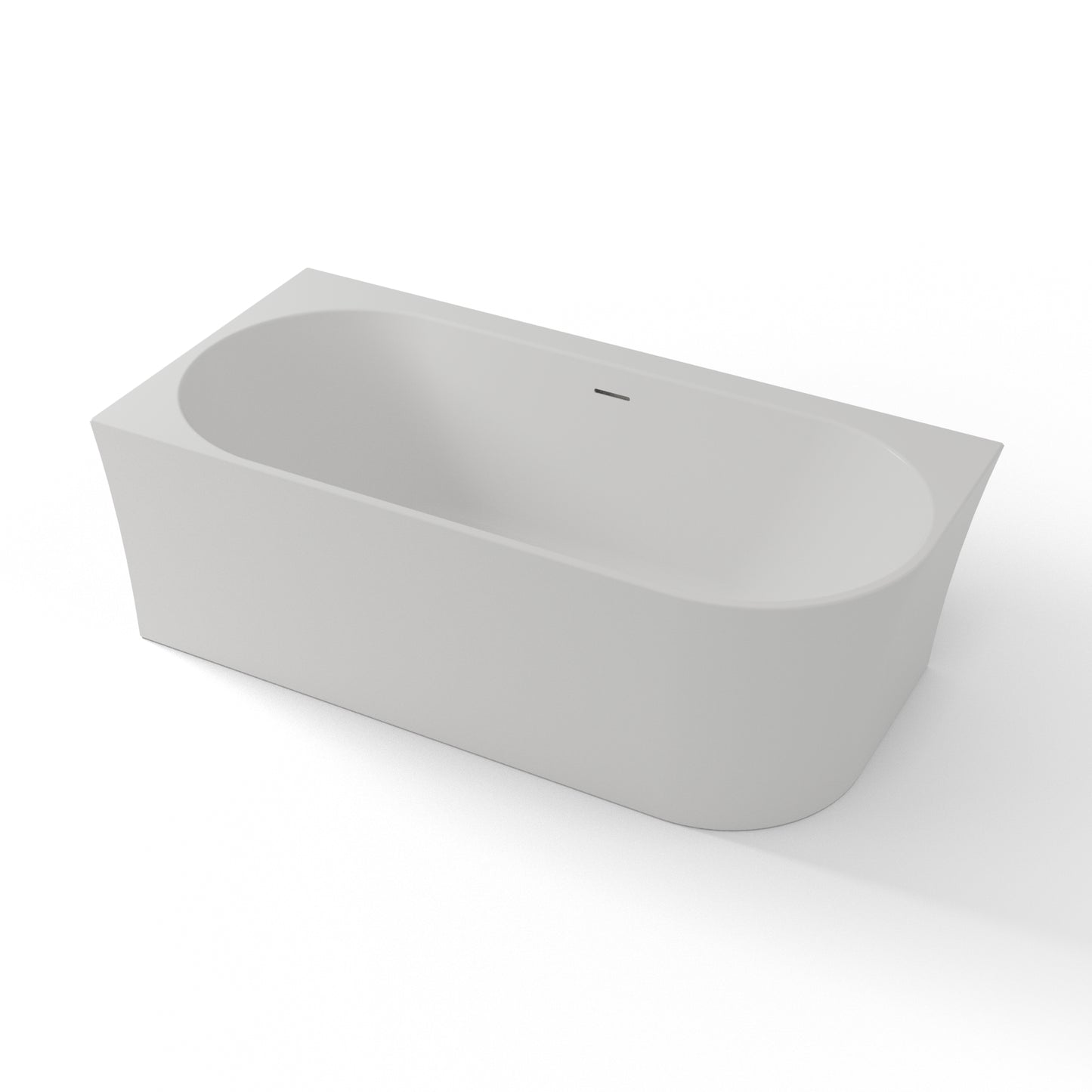 Baignoire semi-îlot murale d’angle Cosmic 160 cm blanche Spalina version gauche – vue produit