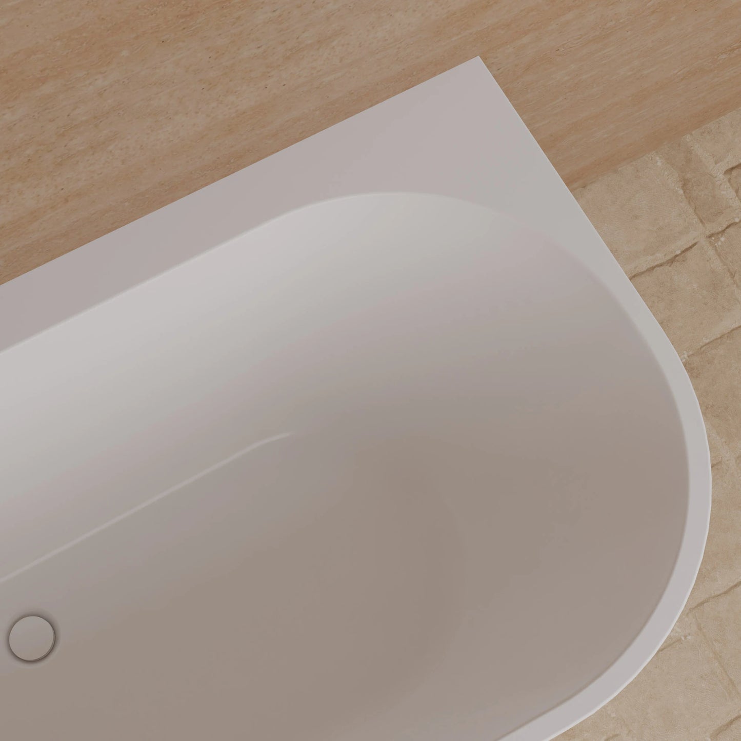 Baignoire semi-îlot murale d’angle Cosmic 180 cm blanche Spalina version gauche – vue produit