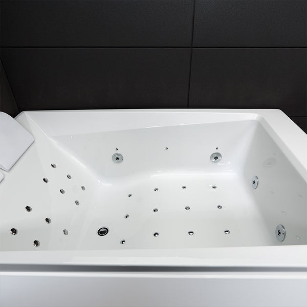 Baignoire balnéo deux personnes blanche 180 cm Kensho duo Wave / Rectangular 2-person whirlpool bathtub white 180 cm Kensho duo Wave / Bañera de hidromasaje doble blanco 180 cm Kensho duo Wave / Vasca idromassaggio 2 posti rettangolare bianco 180 cm Kensho duo Wave / Rechthoekig 2-persoons bubbelbad wit 180 cm Kensho duo Wave