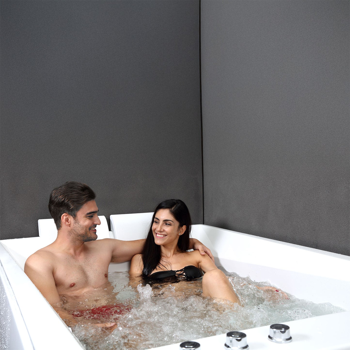 Baignoire balnéo deux personnes blanche 180 cm Kensho duo Wave / Rectangular 2-person whirlpool bathtub white 180 cm Kensho duo Wave / Bañera de hidromasaje doble blanco 180 cm Kensho duo Wave / Vasca idromassaggio 2 posti rettangolare bianco 180 cm Kensho duo Wave / Rechthoekig 2-persoons bubbelbad wit 180 cm Kensho duo Wave