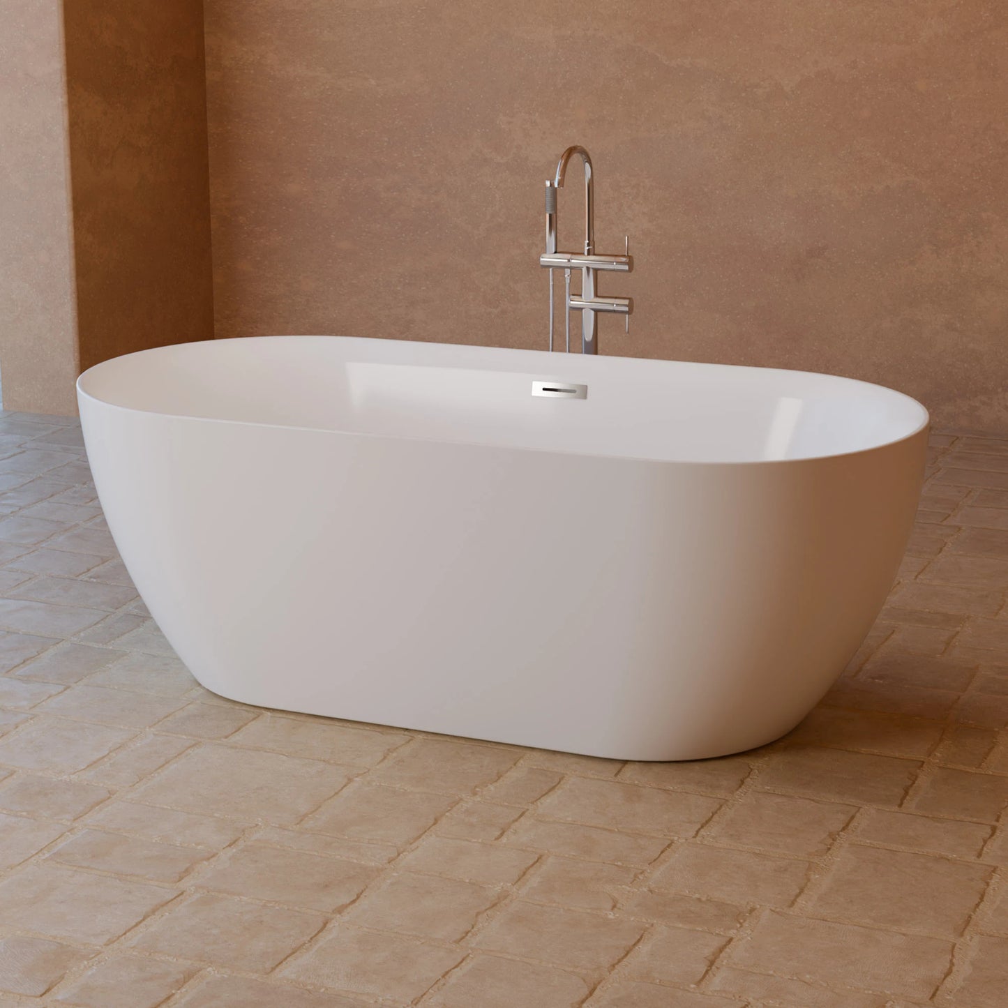 Baignoire îlot ovale Komodo blanche Spalina – vue produit