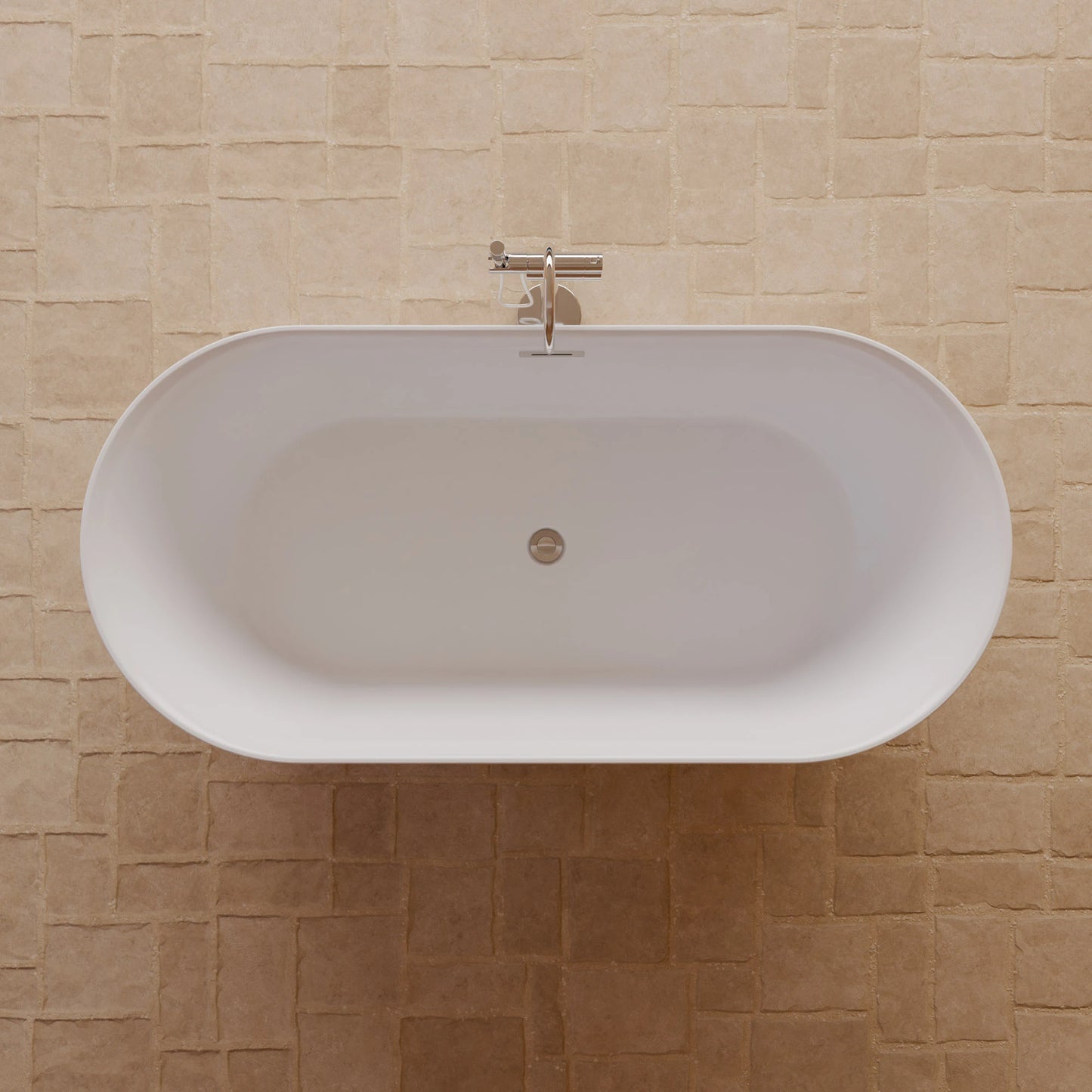 Baignoire îlot ovale Komodo blanche Spalina – vue produit