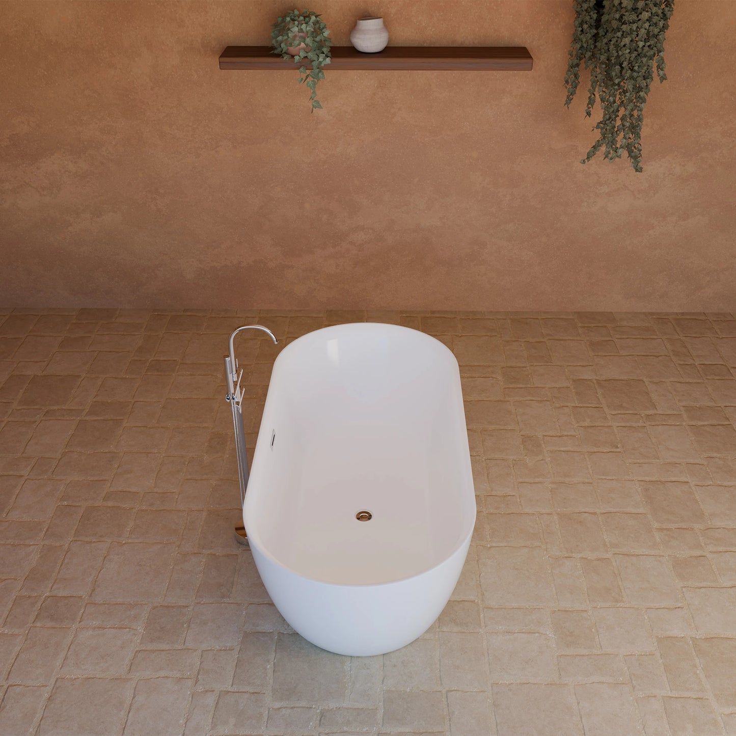 Baignoire îlot ovale Komodo blanche Spalina – vue produit