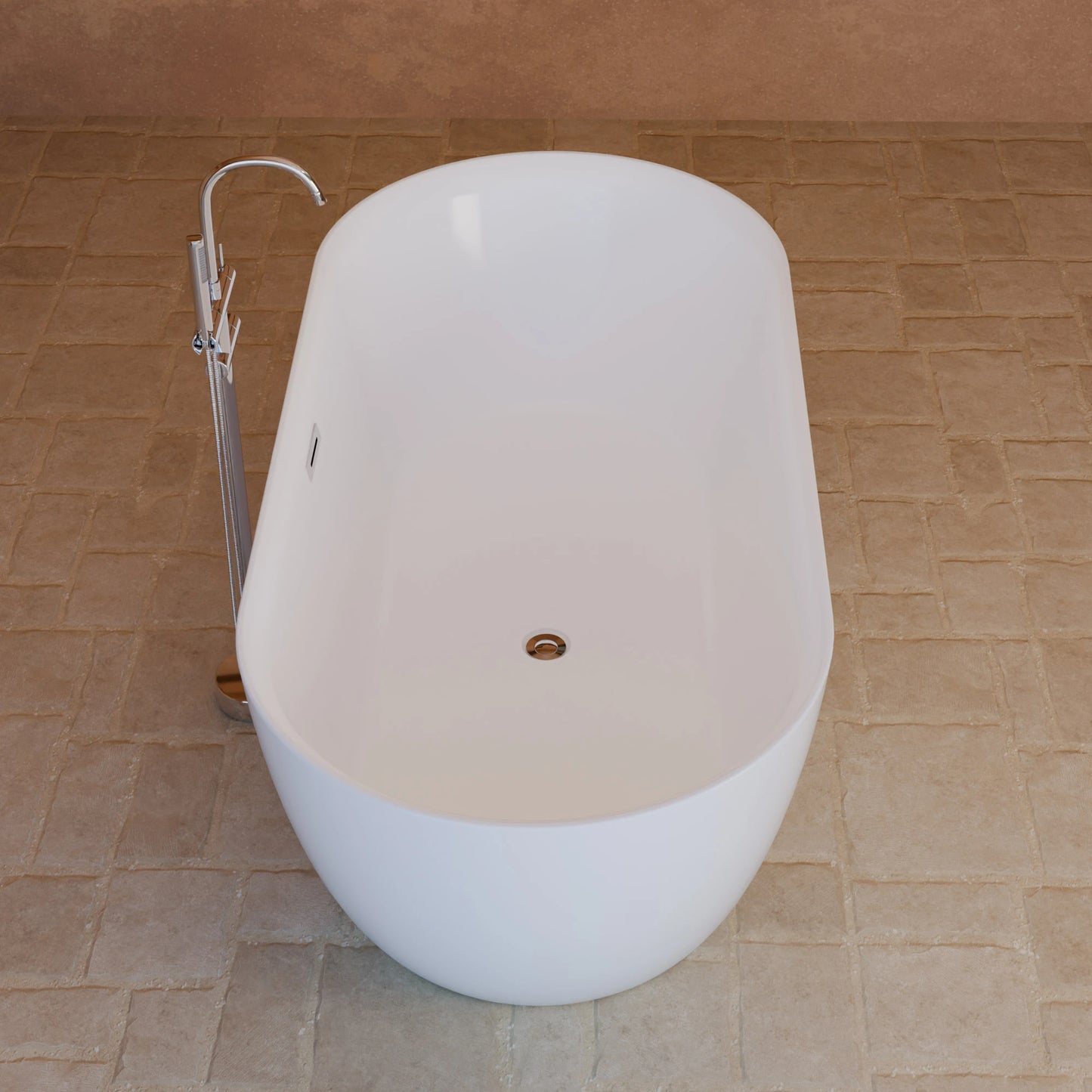 Baignoire îlot ovale Komodo blanche Spalina – vue produit