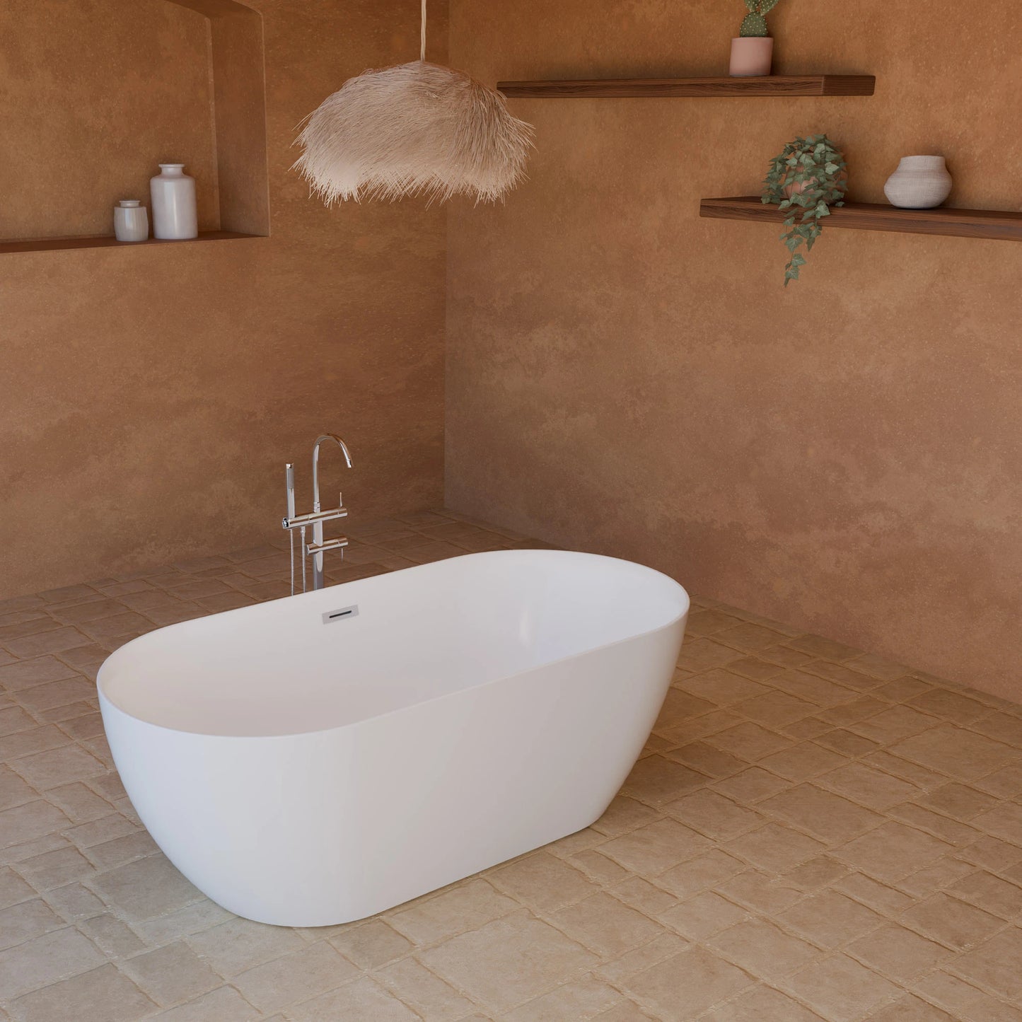 Baignoire îlot ovale Komodo blanche Spalina – vue produit