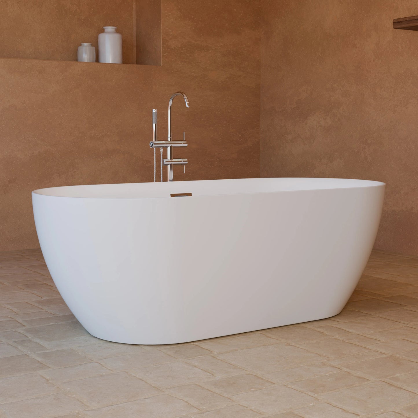 Baignoire îlot ovale Komodo blanche Spalina – vue produit