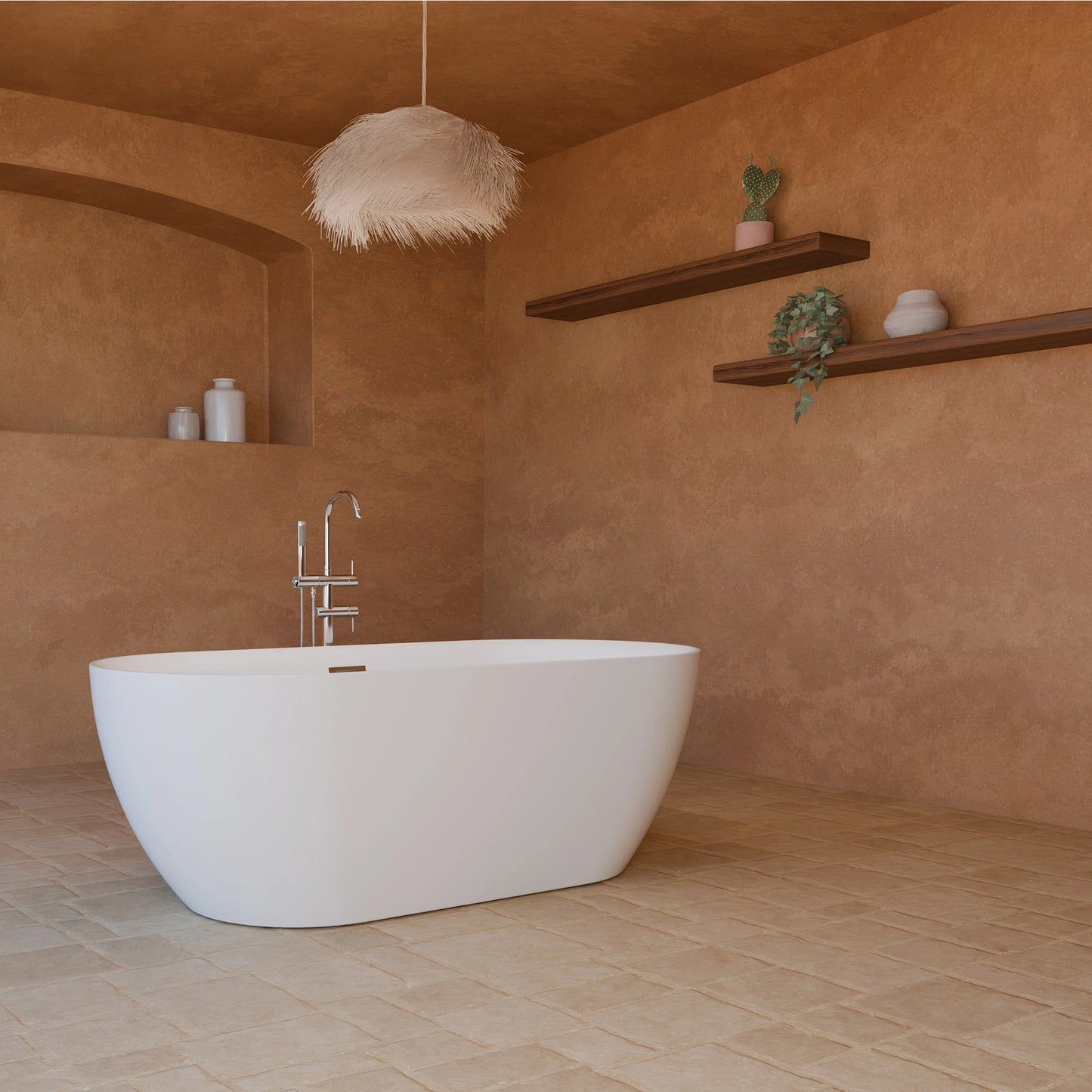 Baignoire îlot ovale Komodo blanche Spalina – vue produit