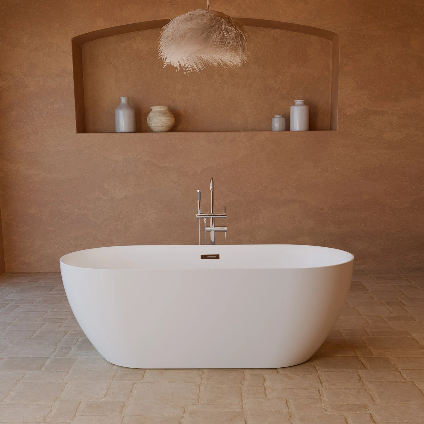 Baignoire îlot ovale Komodo blanche Spalina – vue produit