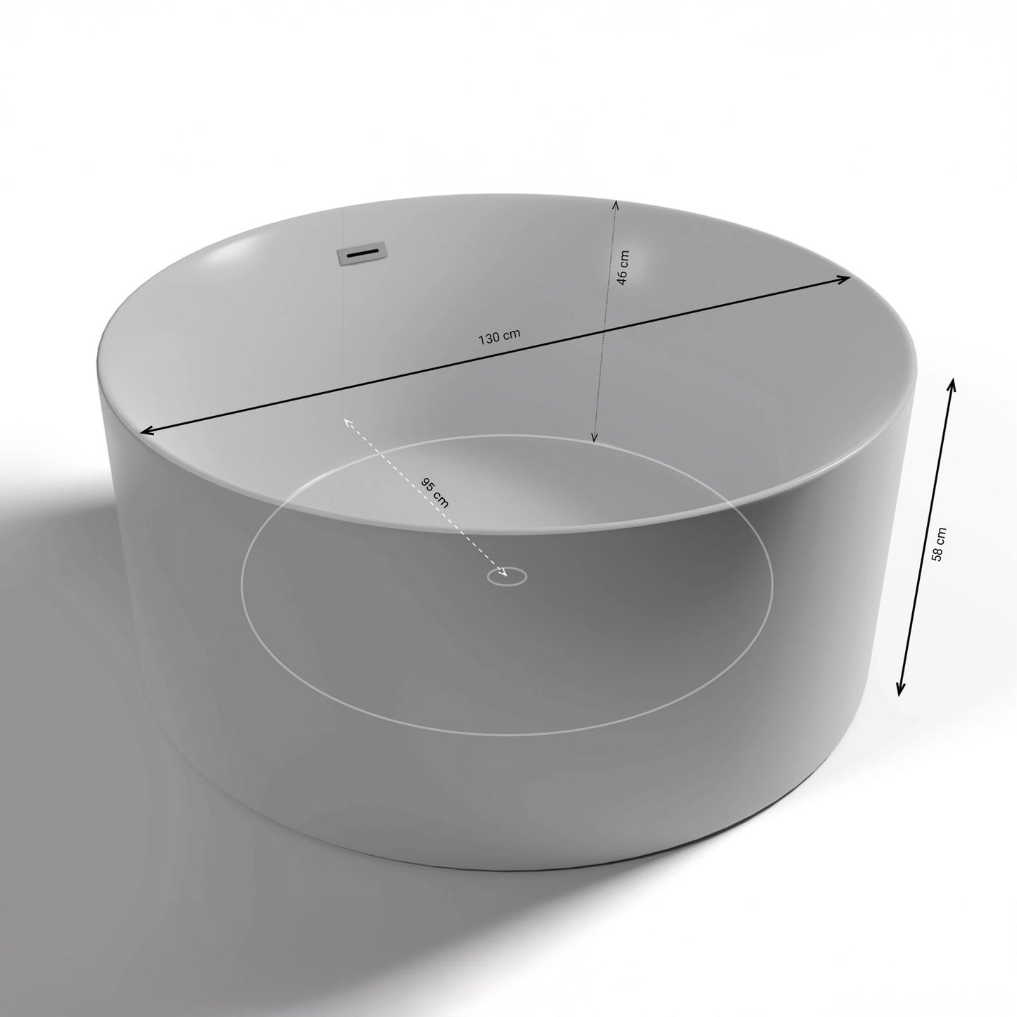 Baignoire îlot ronde Loom 2.0 blanche Spalina – vue produit