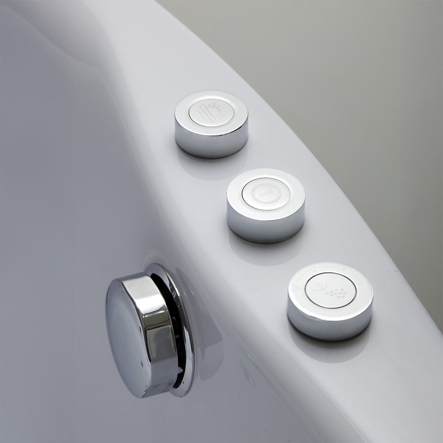 Baignoire balnéo semi-îlot d’angle asymétrique Maldives Spalina – vue produit