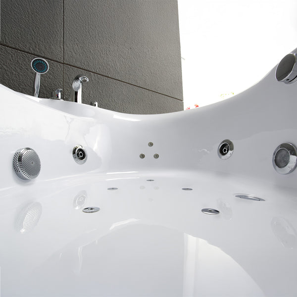 Baignoire balnéo d’angle blanche 135 cm Maldives Jets / White corner whirlpool 135 cm Maldives Jets / Bañera de hidromasaje esquinera blanca 135 cm Maldives Jets / Vasca idromassaggio angolare bianca 135 cm Maldives Jets / Hoekbubbelbad wit 135 cm Maldives Jets