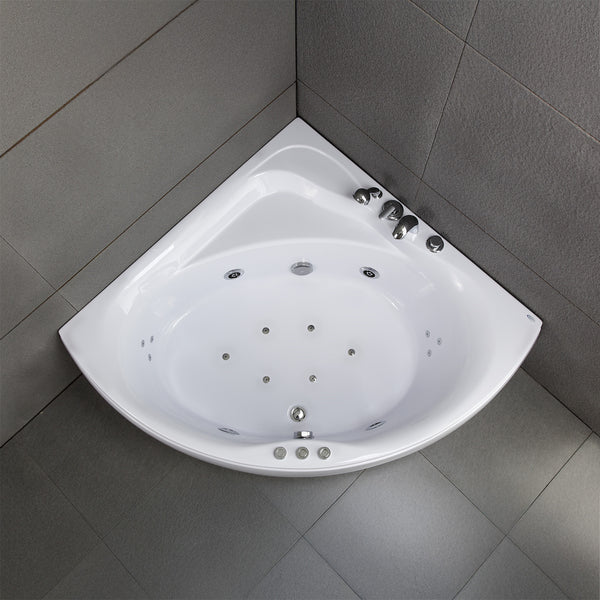 Baignoire balnéo d’angle blanche 135 cm Maldives Jets / White corner whirlpool 135 cm Maldives Jets / Bañera de hidromasaje esquinera blanca 135 cm Maldives Jets / Vasca idromassaggio angolare bianca 135 cm Maldives Jets / Hoekbubbelbad wit 135 cm Maldives Jets