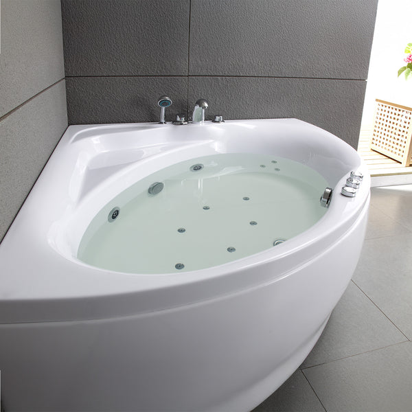 Baignoire balnéo d’angle blanche 135 cm Maldives Jets / White corner whirlpool 135 cm Maldives Jets / Bañera de hidromasaje esquinera blanca 135 cm Maldives Jets / Vasca idromassaggio angolare bianca 135 cm Maldives Jets / Hoekbubbelbad wit 135 cm Maldives Jets