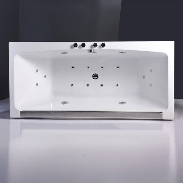 Baignoire balnéo rectangulaire blanche 170 cm Maya Wave / Rectangular whirlpool bathtub white 170 cm Maya Wave / Bañera de hidromasaje rectangular blanca 170 cm Maya Wave / Vasca idromassaggio rettangolare blanco 170 cm Maya Wave / Rechthoekig bubbelbad wit 170 cm Maya Wave